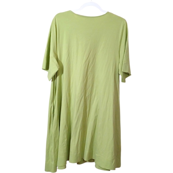 COS Minimalist Oversized T-Shirt Dress Lime Green Short Sleeve Pockets - Picture 3 of 10